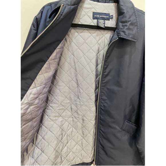 Club Monaco Nylon Jacket Zip Up Workwear Chore Coat Mens Navy Medium - Picture 6 of 11